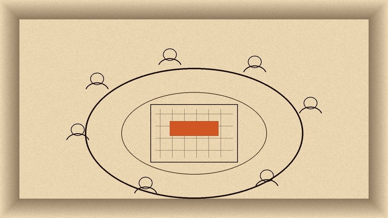 Round table sharing one map under a spoiler ribbon